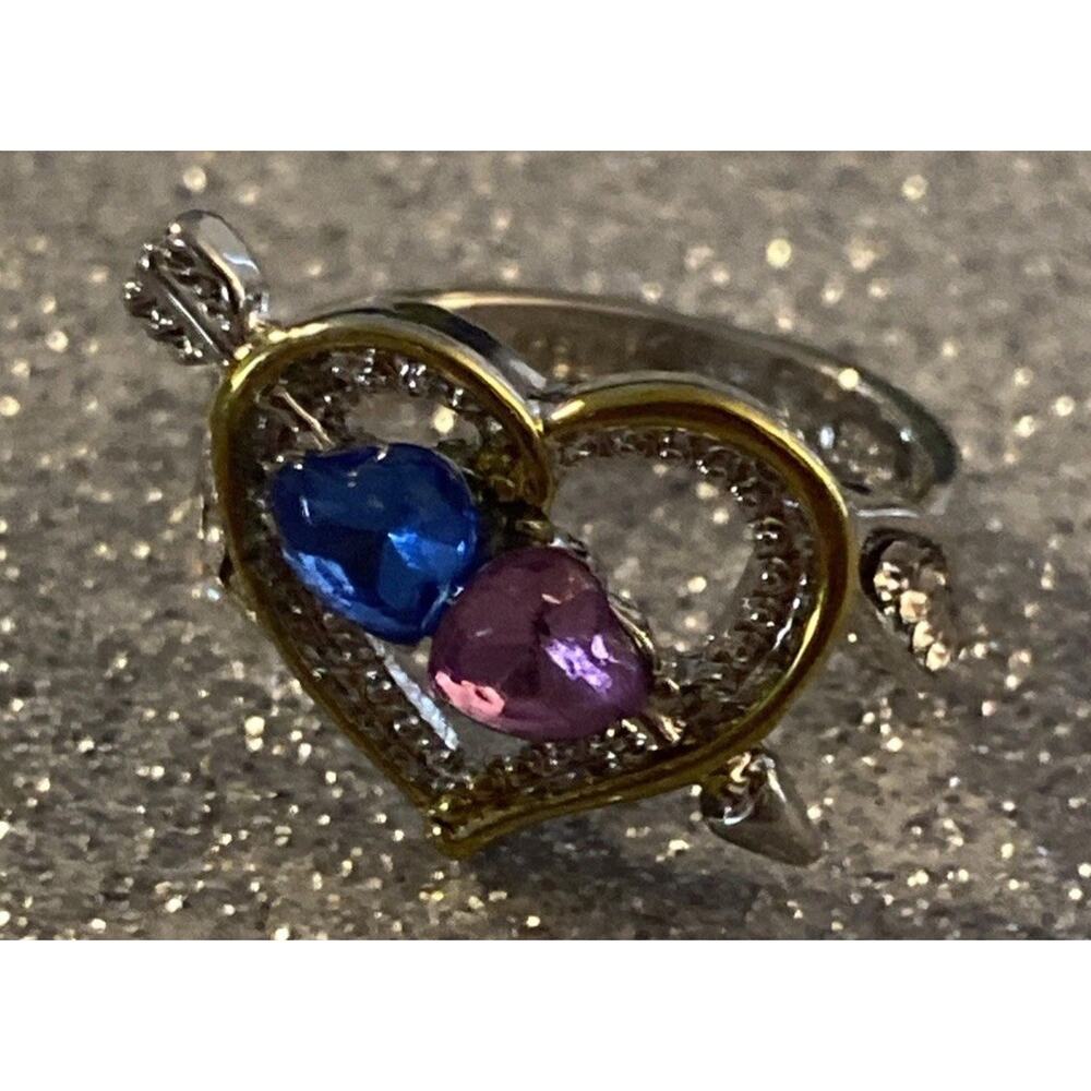 Women’s fashion ring size 5 heart engraved with “ My one and truly one”